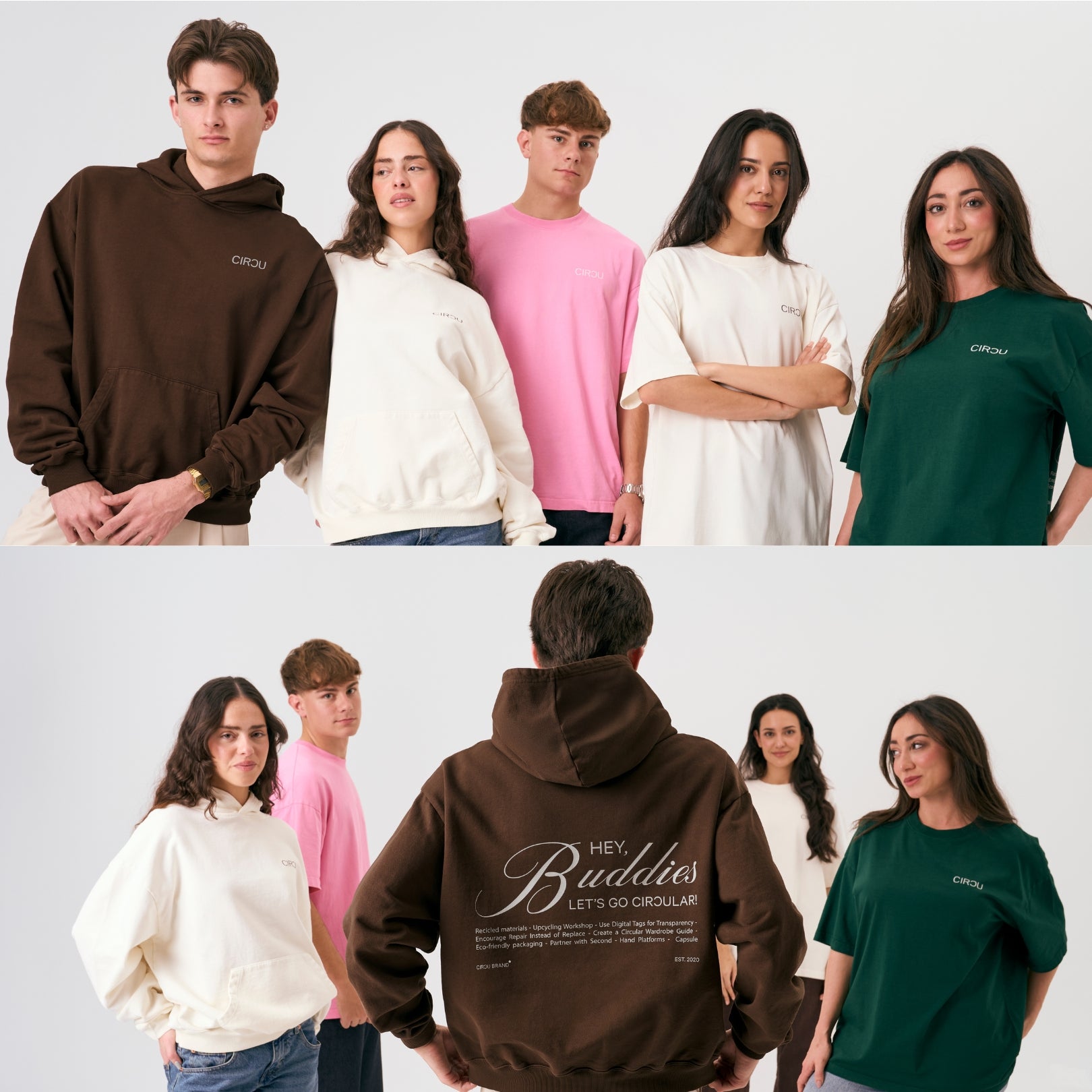 Camiseta oversize unisex en color blanco beige, confeccionada en 100% algodón orgánico, con impresión digital exclusiva en la parte delantera. Moda streetwear sostenible
