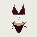 Bikini sostenible textura toalla de Circu. Moda baño sostenible. Moda ética y moda sostenible Made in Spain