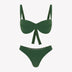 Bikini sostenible deportivo Mani Palm, braga brasileña. Tejido reciclado ECONYL. Textura atoallada. Bikini sostenible hecho en España. 